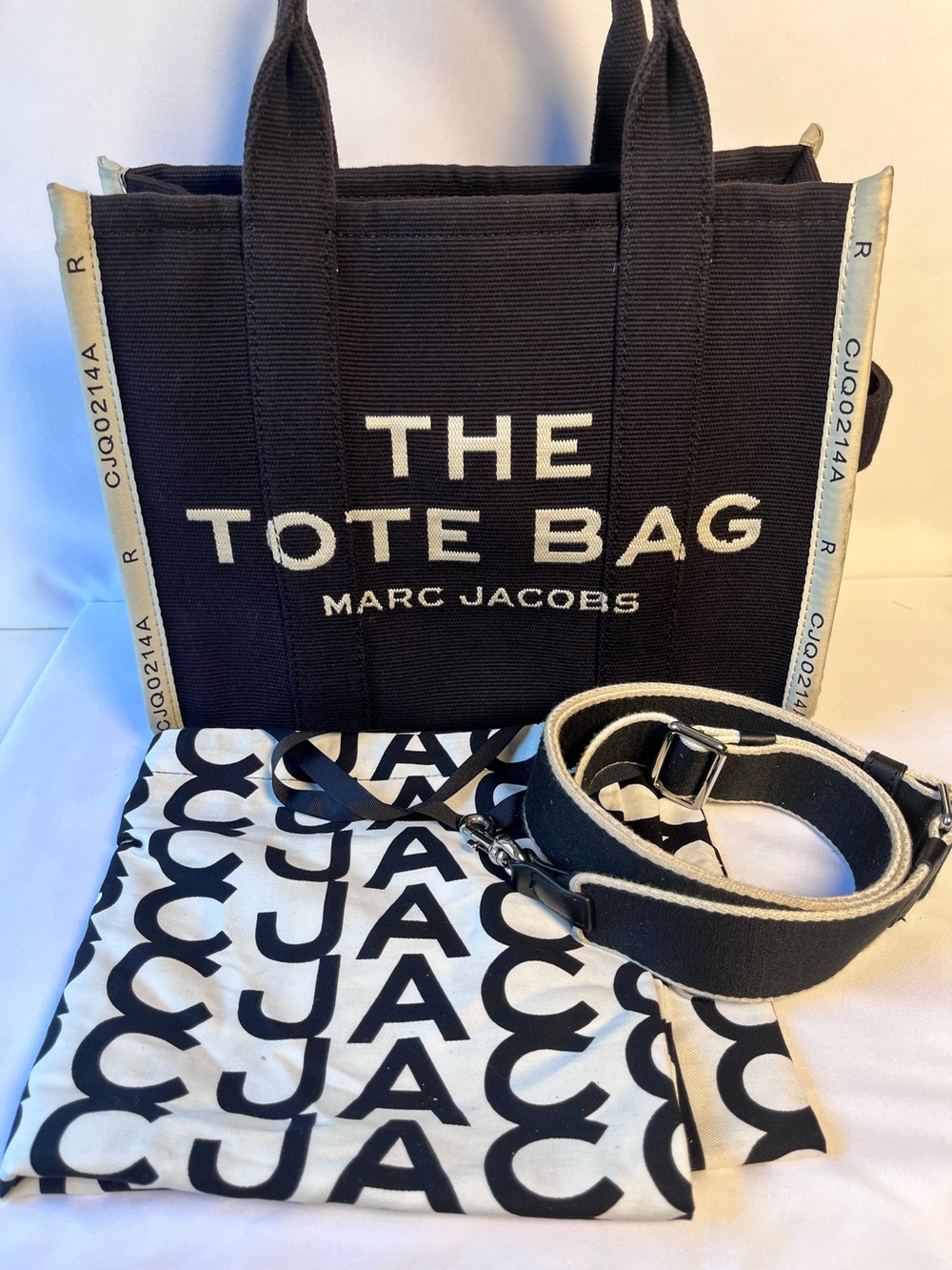 Marc Jacob Black Canvas The Tote Bag with Dust Cover Medium